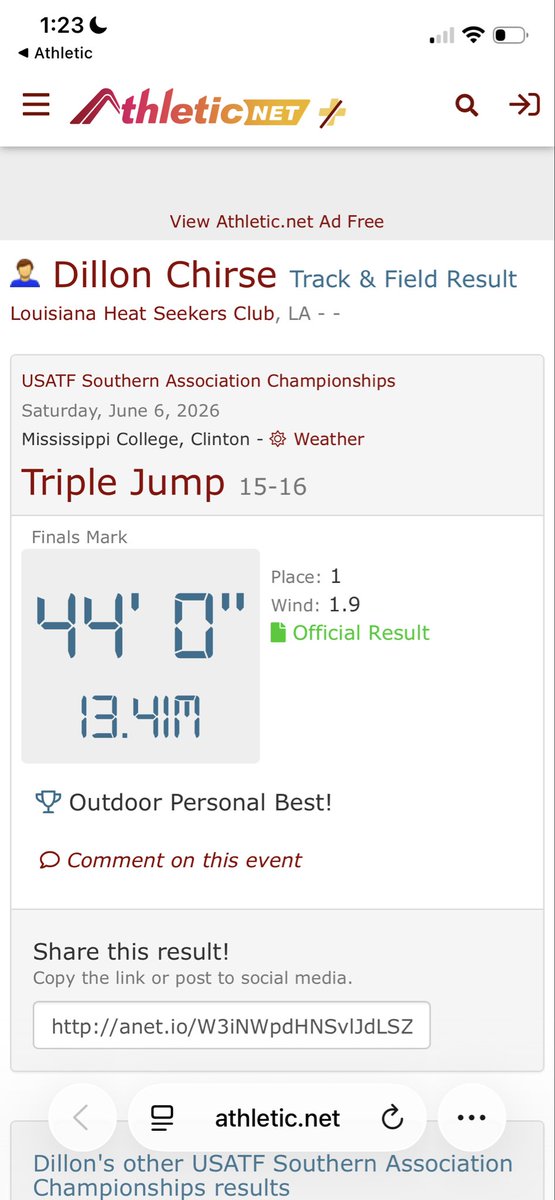 DillonCole22's tweet photo. Track and field update! 🚀
Recently ran an 11.3 in the 100m and hit 44' in the Triple Jump!
🎓 Class of 2028
📍 Franklin Parish High School
🏃‍♂️ Club: Louisiana Heat Seekers
📏 Stats: 5'9 | 137 lbs
Coaches, my DMs are open! Let’s get to work.
#LouisianaRecruit #Classof28 https://t.co/VxOPyggCb3