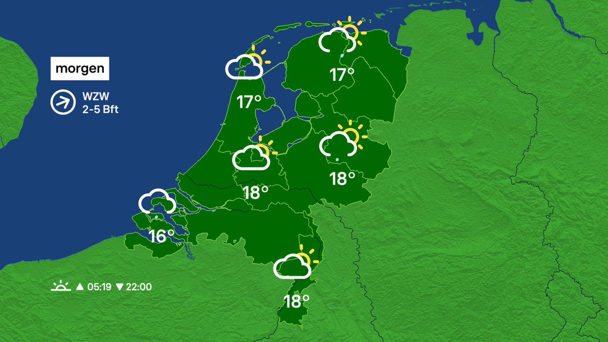BuienRadarNL's tweet photo. Nog enkele stevige regen- en onweersbuien. Vannacht droger en met 7 graden wordt het een frisse nacht. Morgen droge perioden, slechts een paar buien en 18 graden. Later op de dag meer bewolking en vooral in de avond regen. https://t.co/gydDmWRRWW https://t.co/bcvKBDDA7Z