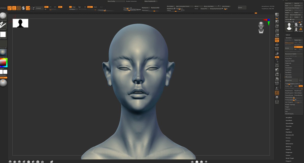 mintmyntts's tweet photo. Day #1 noting my sculpt journey: HEADS ARE HARD

#zbrush #3d #anatomy https://t.co/oWkEQpumjC