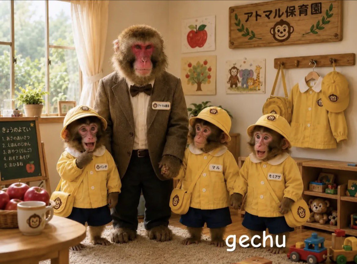 gechu7's tweet photo. 無事にアトマル保育園体験入園が終了しました
来年に入園予定のチビちゃん達はママのもとへ帰っていきました
しかし、1人残っていました
どうしたの？とアトマル園長が声をかけたら走って帰っていきました
2枚目の写真
皆は全員が帰れてホッとしました
もしかしてあの子だったのかな…
#がんばれパンチ https://t.co/qCdaRdc6xj