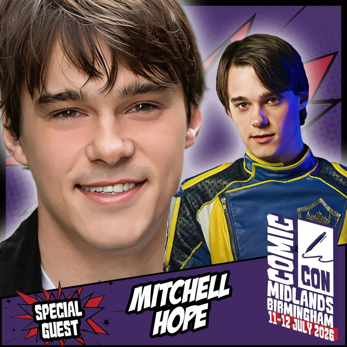 FansConvention's tweet photo. Mitchell Hope est le nouveau guest de la @comconmidlands_ prévue le 11 et 12 Juillet 2026 à Birmingham au Royaume Uni

Mitchell Hope is the new guest of the @comconmidlands_ scheduled for July 11 and 12, 2026 in Birmingham, United Kingdom #descendants https://t.co/fId7AwhVTz