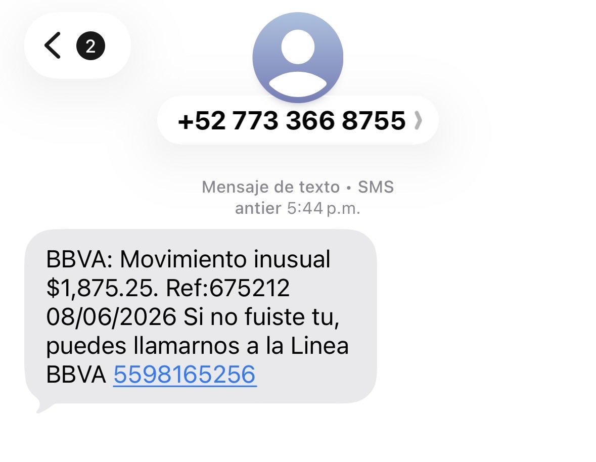 mariisol07's tweet photo. @BBVA_Mex @CondusefMX ¿Este número es oficial? Todos los días me llegan mensajes así. https://t.co/09T8ZgoAQ7