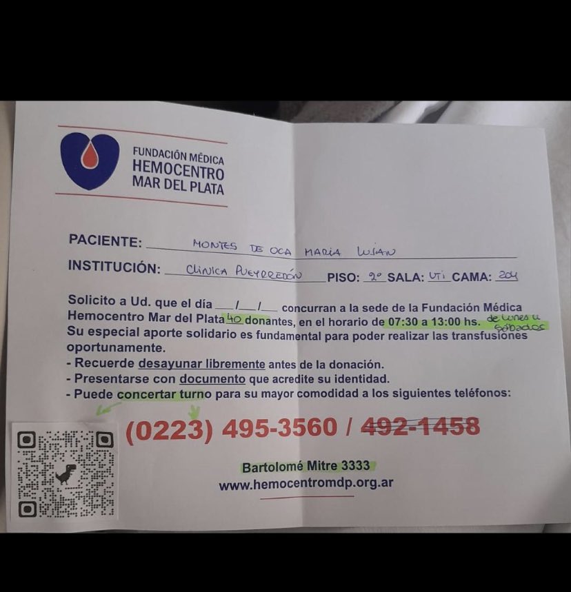 tarottstar's tweet photo. Buenas, se que no suelo hacer este tipo de cosas pero es algo super importante para mi, mi tia esta grave y necesita 40 donantes de sangre, una locura, si pudieran ayudarme compartiendo y dando rt se los re agradeceria 🙏🏻, cualquier cosa me preguntan pero en el papel esta todo https://t.co/1tPOIhukVd