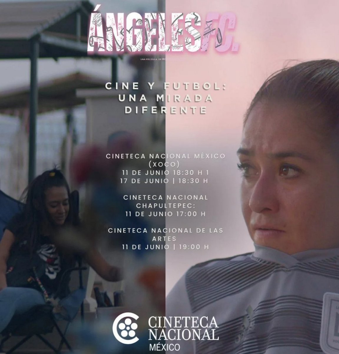BenucaFilms's tweet photo. Nos enorgullece que #AngelesFC, de Roberto Ortiz, forme parte del ciclo "Cine y fútbol: Una mirada diferente" de @CinetecaMexico

*Jueves 11 de junio - Cineteca Nacional Xoco, Cineteca de las Artes y Chapultepec
*Miércoles 17 de junio - Cineteca Nacional Xoco

¡Les esperamos! ⚽ https://t.co/HVYBB7ULWR