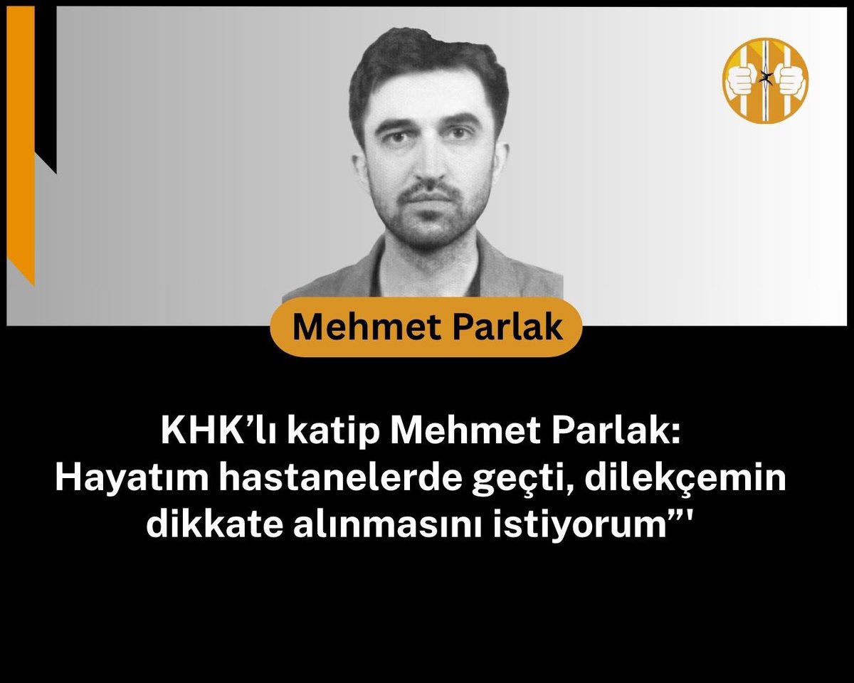 Yusufbatur68's tweet photo. Mehmet Parlak: “Tek düşüncem, böbreğimin ölümünü geciktirecek tedavi yollarını araştırmak.
Bu insanı cezaevinde tutmak cinayettir.

MehmetParlaka YaşamHakkı https://t.co/0OSCxhHbpy