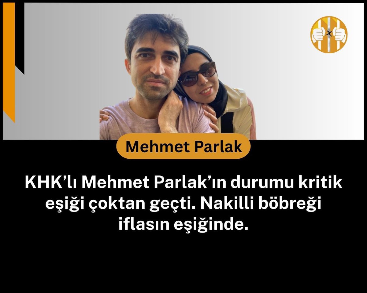 Yusufbatur68's tweet photo. Mehmet Parlak: “Tek düşüncem, böbreğimin ölümünü geciktirecek tedavi yollarını araştırmak.
Bu insanı cezaevinde tutmak cinayettir.

MehmetParlaka YaşamHakkı https://t.co/0OSCxhHbpy