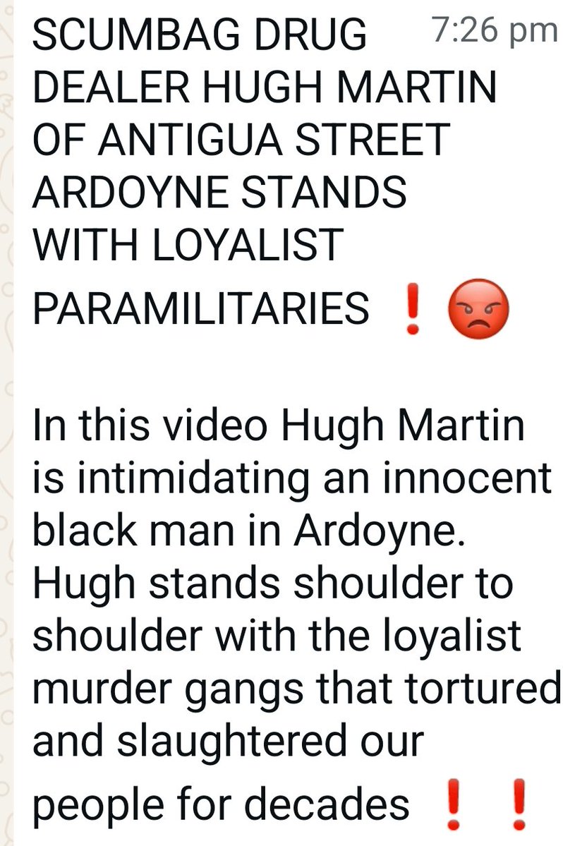SeanUlidia's tweet photo. Invoking the memory of the IRA who protected us from loyalists to justify his fan boy fascism. Stinking skumbeg. https://t.co/qX0ib3b15Q