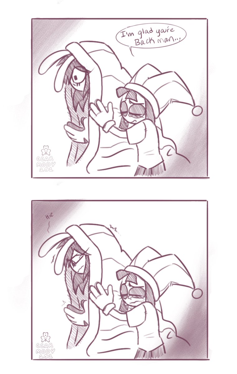cloverccarmody's tweet photo. TADC Spoilers - comic part 2
.
.
#tadcspoilers #tadc #funnybunny 
.
.
.
.
.
Waking up again
- Part 2
Sorry it’s a bit rushed https://t.co/UdQa3yoDea