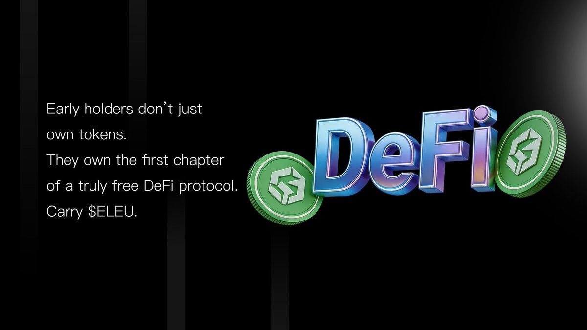 Eleutheria_pro's tweet photo. Early holders don’t just own tokens.  They own the first chapter of a truly free DeFi protocol.  
Carry $ELEU.
Freedom spreads.  #ELEU #DEFI #MEME #BSC https://t.co/YXOA1hCw3p