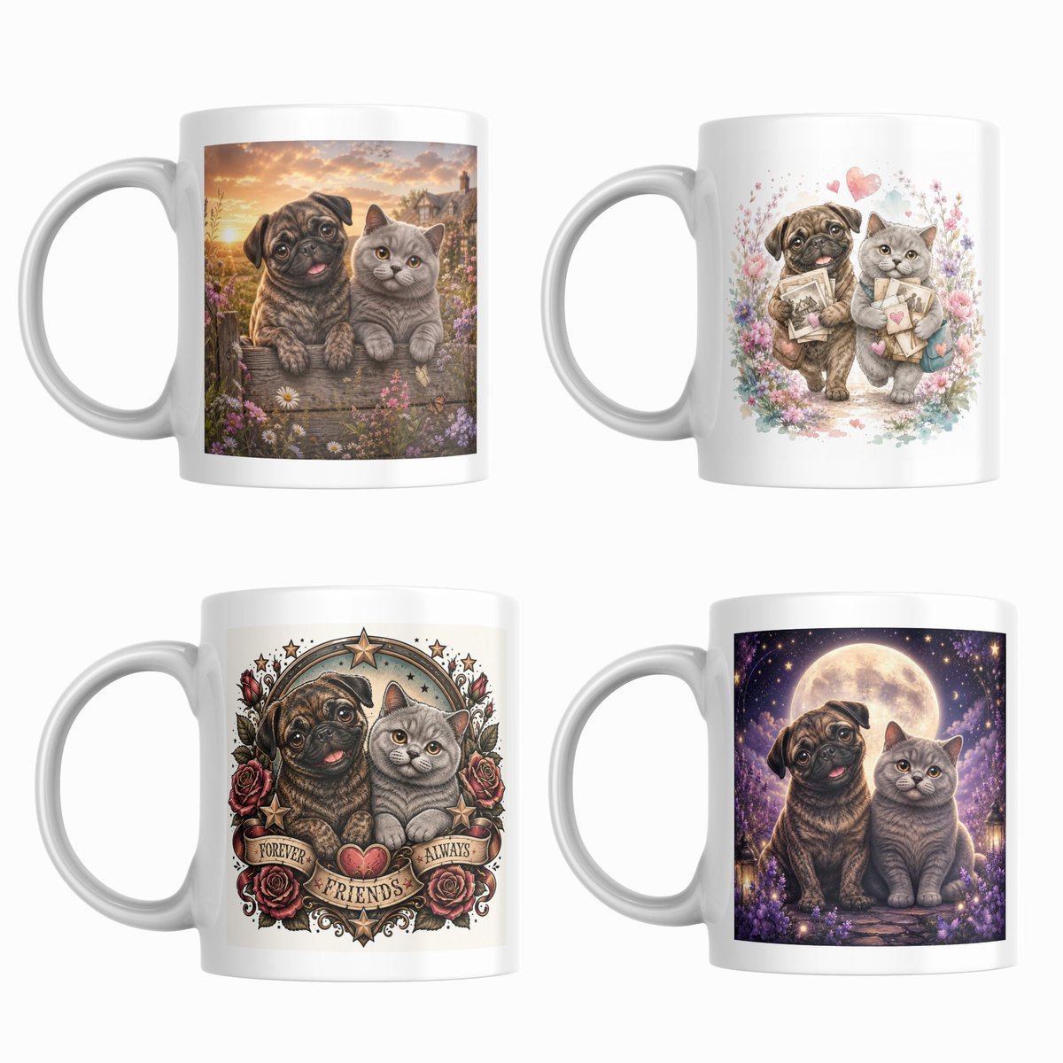 1cklePickle's tweet photo. 🐾✨ Our exclusive Memory Lane Mascot Collection brings our adorable pug and silver cat to life in four magical designs. ☕
Which one would you pick?
#DogLover #CatLover #CoffeeMug #GiftIdeas #SmallBusiness #MemoryLaneGifts

https://t.co/I88lbPKSJA https://t.co/VTmwBeO0w8