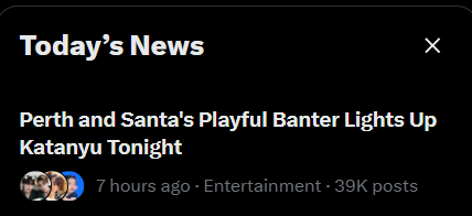 imamiemay's tweet photo. Have to say this, PerthSanta is so loved bcz PS is always in the news on X,, I mean, every day with various reasons but positive reasons😍😍

PERTHSANTA TALK WITH KATANYU  

#KATANYUTONIGHTxPerthSanta https://t.co/BdBimekLz8
