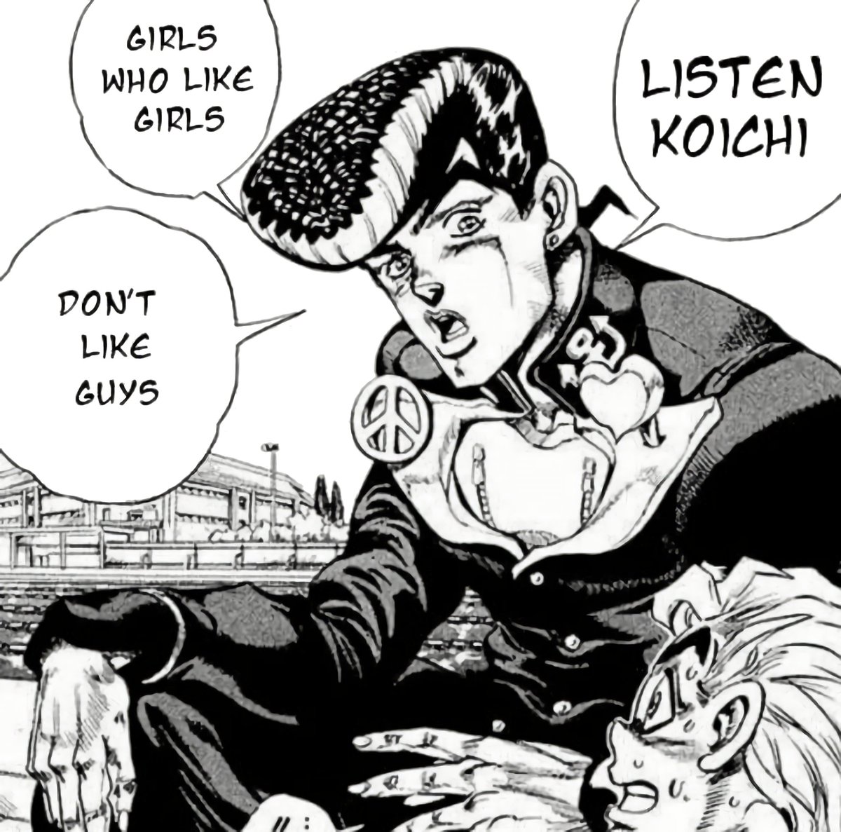 JoJoGahara's tweet photo. Josuke spittin facts https://t.co/UBETbdyHHz