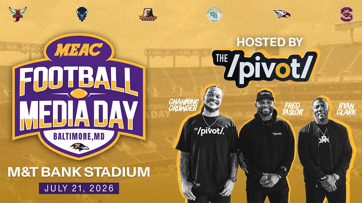 HBCUGameday's tweet photo. Once again, the MEAC is heading back to Baltimore for media day and @thepivot crew will be there.

Read more about the connection here: https://t.co/UwS4dDIJMs https://t.co/dY9WP7hh34