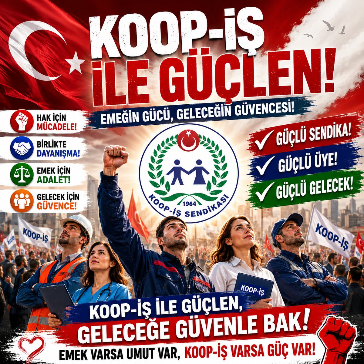 HulyaDemirdas26's tweet photo. KOOP-İŞ İLE GÜÇLEN🇹🇷
EMEĞİN GÜCÜ, GELECEĞİN GÜVENCESİ✊️💪

@alemdareyup 
@KOOPISSENDIKASI 
@turkiskonf https://t.co/wb8IXUXEgj