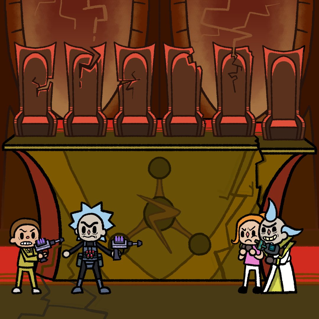 rufoustee's tweet photo. Rick and Morty is a cute show about a kid having fun with his grandpa all the time! *my evil advisor whispers in my ear* I've been informed that's not what happens in Rick and Morty. https://t.co/x2cOY00r9Q