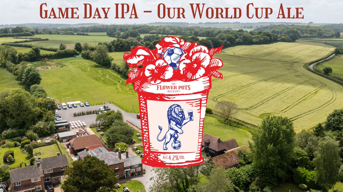 FlowerPotsBrew's tweet photo. WORLD CUP BEER - Game Day IPA officially available from today!

A beer for the summer of ’26. English and US hops - our World Cup cask IPA - could this be the recipe that brings back the FIFA Trophy to where it all began? 

Free home delivery across mainland Hampshire! https://t.co/cLq9GE4cIA