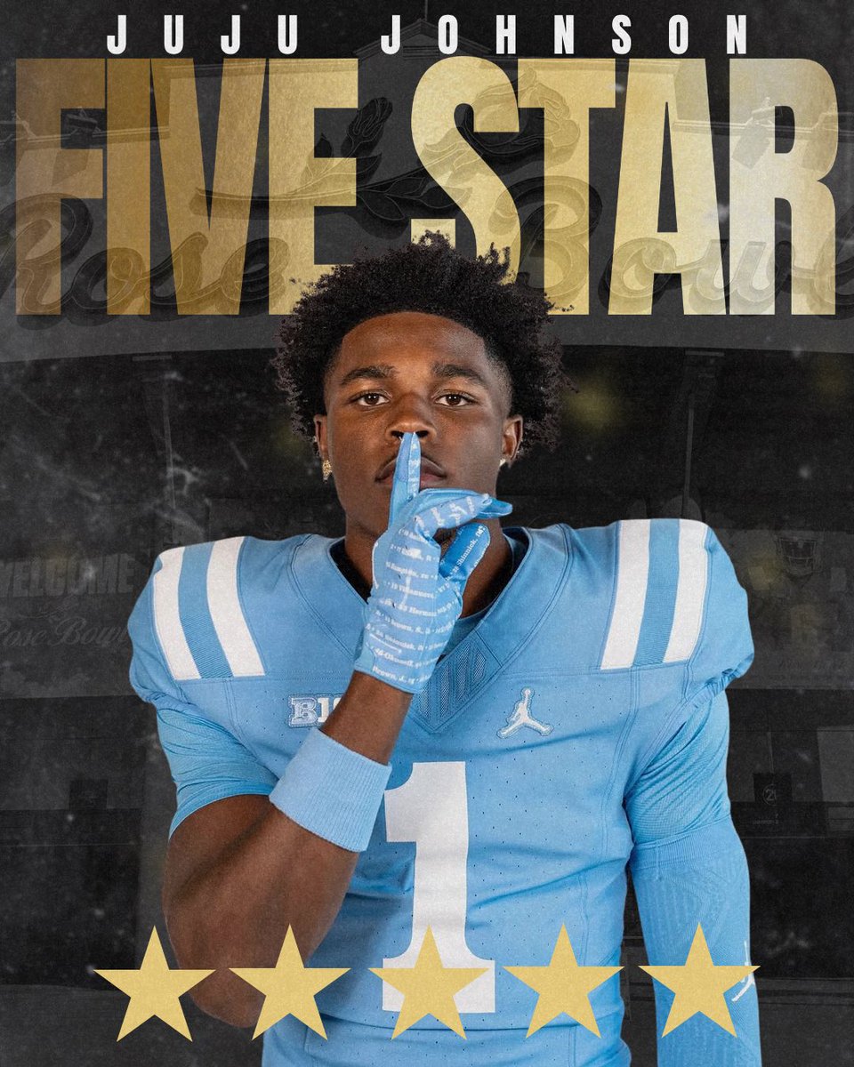 StoolWestwood's tweet photo. UCLA COMMIT JUJU JOHNSON ADDS A FIFTH STAR TO HIS 247 RATING

this officially makes him UCLA's first five star commit under Bob Chesney https://t.co/3cvaHPNG2C