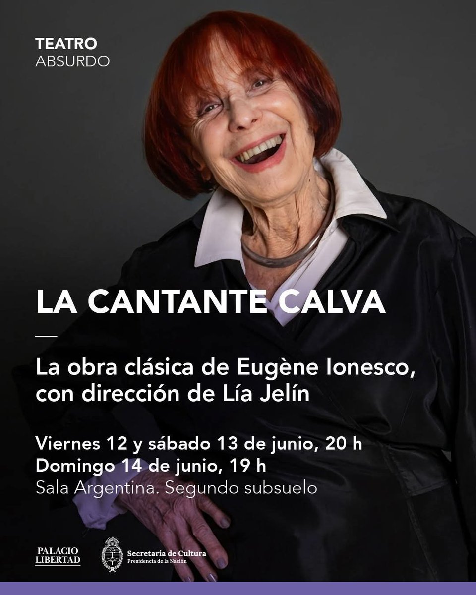 silvapablom's tweet photo. Lía Jelín!!
Que placer poder acompañarla!
La cantante calva de Ionesco
Este fin de semana en el Palacio Libertad!
Lía Jelín Personalidad Emérita de la Cultura Nacional. 

Brava!! https://t.co/ir6i9yQT9B