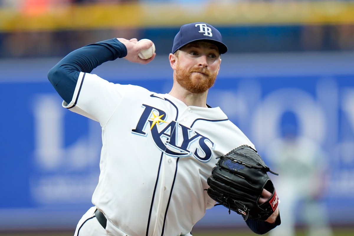 ECloskyWTSP's tweet photo. Drew Rasmussen became the ninth pitcher in Rays history to record 13+ strikeouts in an outing.

He became the fifth Rays pitcher to strike out 13+ in a start of 7.0+ scoreless innings.

#RaysUp https://t.co/I0qS6gtZhN