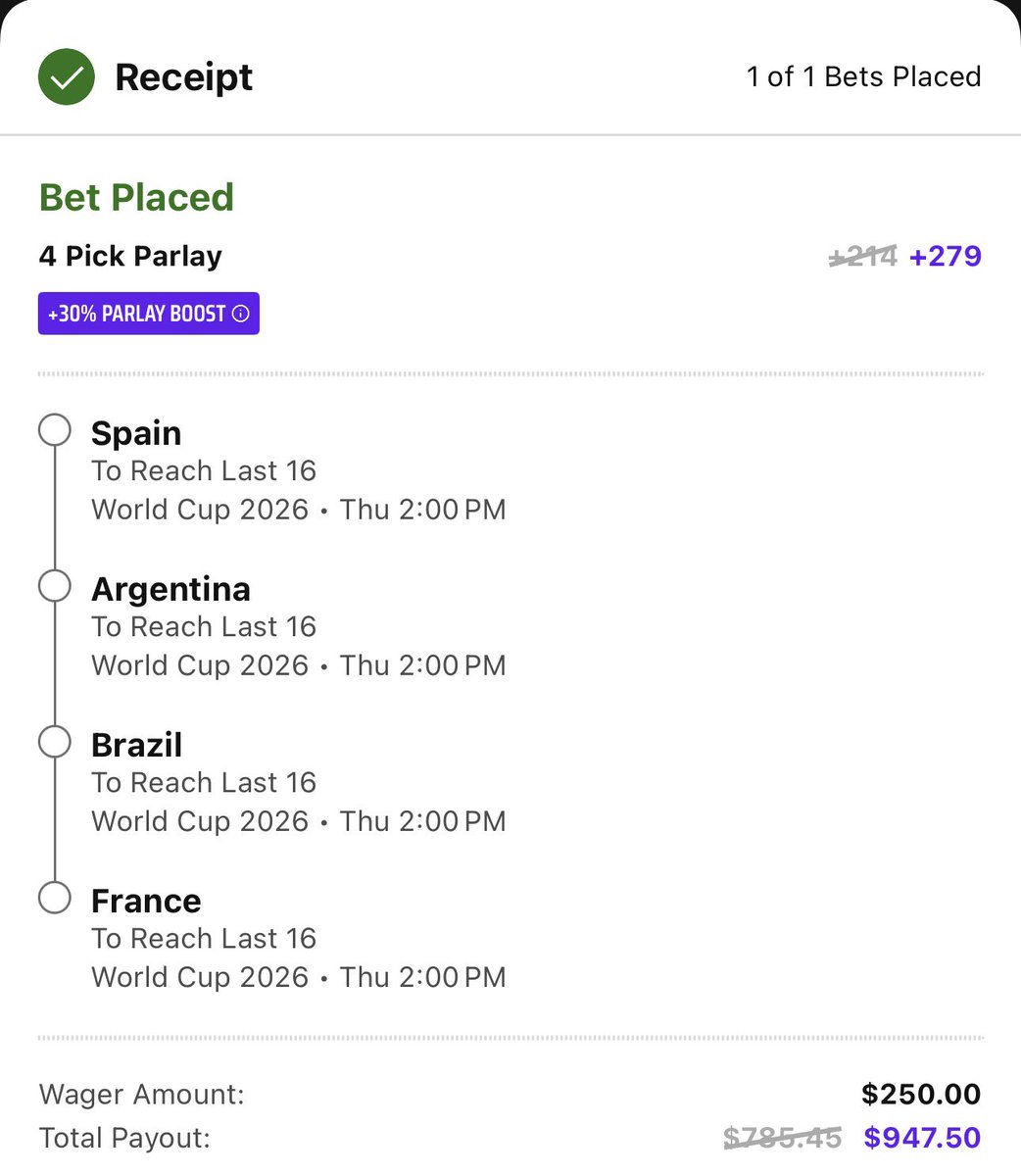 TVnukes's tweet photo. World Cup 2026 Futures ⚽️ 

Brazil/Spain/France/Argentina R16. 10u 💣🐋
Mexico/USA/Argentina/Spain to win group 4u🐶
Brazil/Morraco, France/Norway, Dutch/Japan to advance 4u🐷
England- Lift the cup 4u 🏆 
Netherlands- Lift the cup 1u 🏆 
Golden Boot- Harry Kane .5u 💪🏼

All picks placed on @DKSports 
All pick tracked on @pikkitsports 

#worldcup #soccer #worldcupfutures