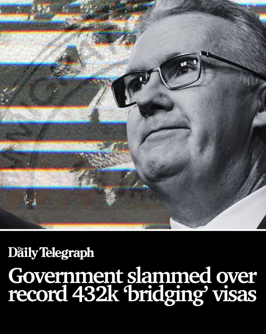 dailytelegraph's tweet photo. New Home Affairs data has revealed a record 432,300 migrants held bridging visas in Australia in March, with the Opposition warning the system is ‘out of control’ ➡️ https://t.co/ilS9eO7aqG https://t.co/rHYMpd4fZS