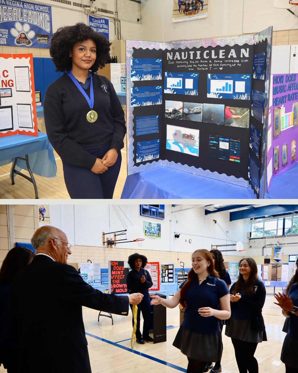 MariaReginaHS's tweet photo. Another great Science Symposium! Congratulations to all our Tigers for your hard work and exceptional projects. Thank you to Mrs. Carozza-McCaffrey ’99, Ms. Varma P’17, Science Department Chairperson, our STEM teachers and our judges for organizing this fantastic event! https://t.co/ZT4bMoDjG5