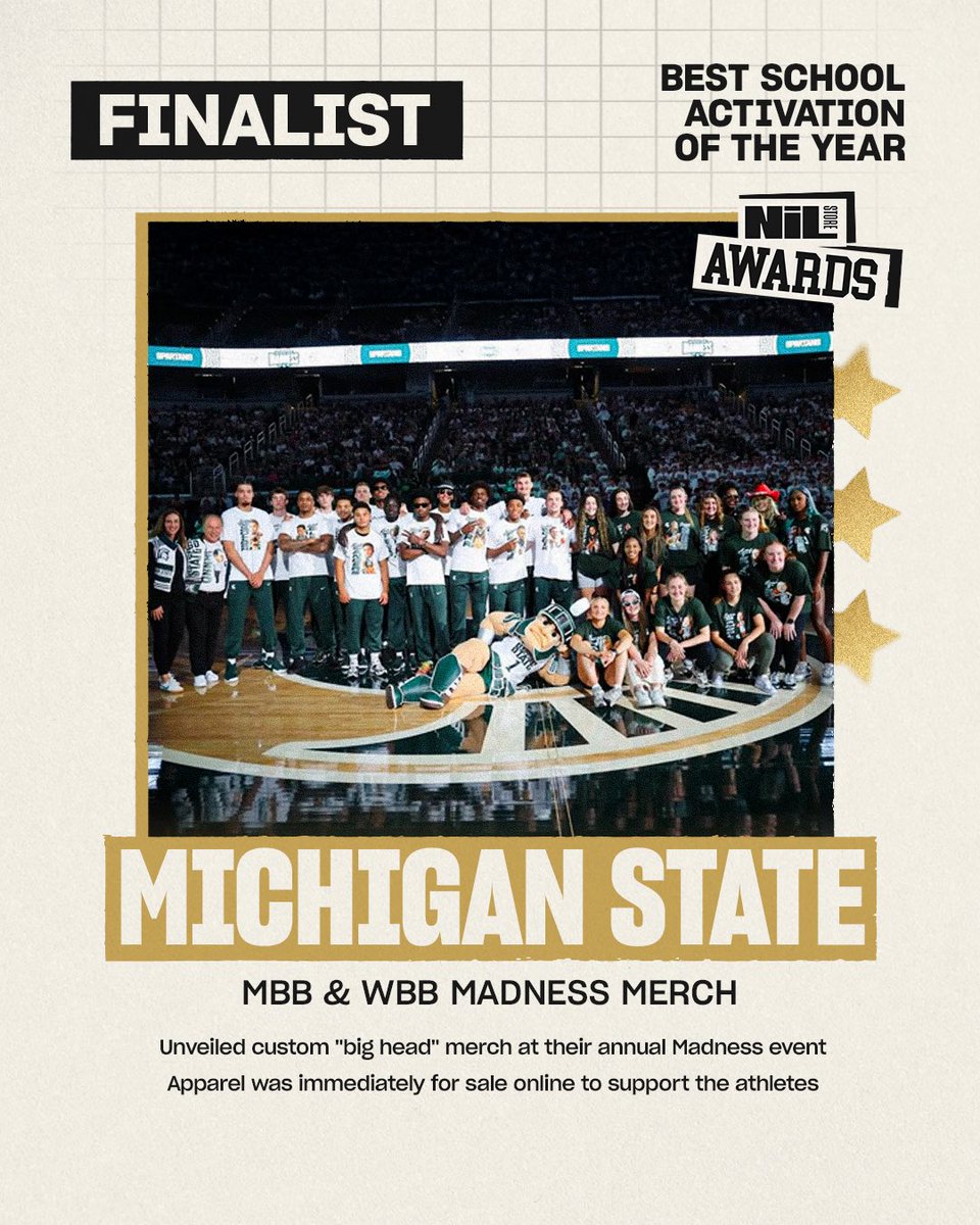 MSUNILStore's tweet photo. The 2026 NIL Store Awards are here! 

Vote @MSU_Basketball and @MSU_WBasketball for Best School Activation of the Year! 🏀💚🌟

Voting is open until June 17th! Use this link to vote: https://t.co/Y0AhoP5rjC 🗳️ https://t.co/QeFnCaHWDj