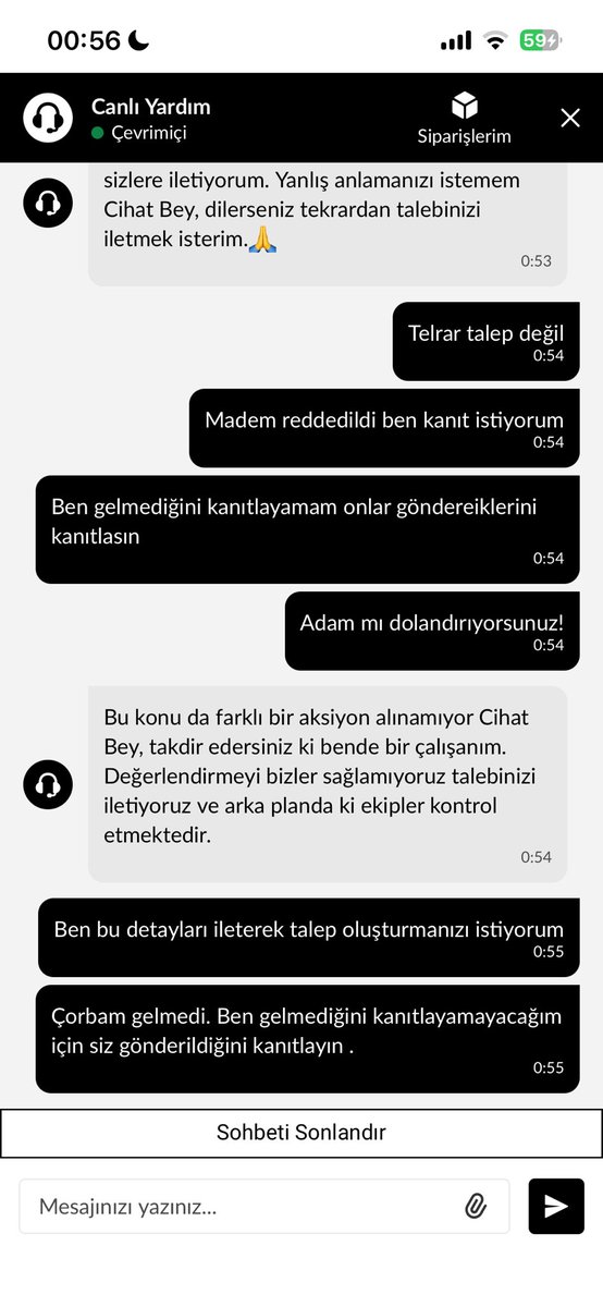 chtmtzr's tweet photo. @Tgodestek @UberEats 
@HDiskender1995 
Menüdeki çorba gelmedi, iade telep ediliyorum 2 defa reddedildi. E o zaman gönderdiğinizi kanıtlayın kardeşim? Adam mı dolandırıyorsunuz? Bu iki oldu. 

@Popeyes de sarımsaklı ekmek yerine biscuit gönderdi iade saymıyorsunuz!

Dolandılıyoruz https://t.co/gM4TKQGoCX