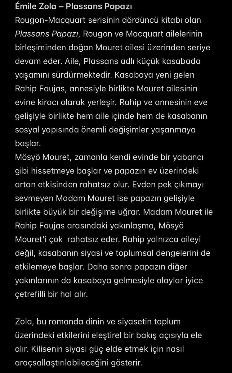 cdalkic01's tweet photo. Emile Zola — Plassans Papazı
#alıntı
#kitapsever
#okudumbitti📚 https://t.co/bVjILGRRqC