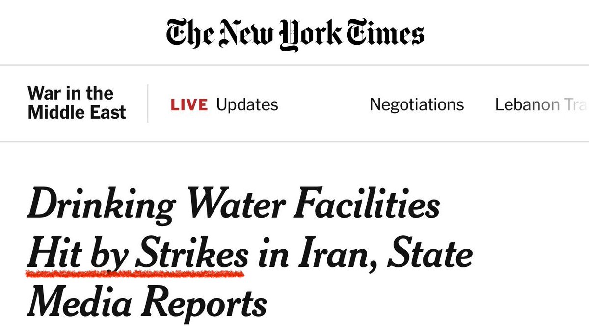AssalRad's tweet photo. Whose strikes @nytimes? Who is bombing drinking water facilities? https://t.co/NvGPvjIx6e