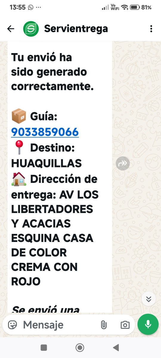mevelez01's tweet photo. SERVIENTREGA STÁ MAL DIRIGIDO LS ENVIOS A HUAQUILAS DEMORAN 4 DIAS EN LLEGAR
EL ENVIO LOHICE EL DIA LUNES 8 DE JUNIO X LA MAÑANA Y AUN NO LLEGA A SU DESTINATARIO 
SON MEDICAMENTS CONTRA EL CANCER EL ENFERMO NECESITA D URGENCIA. GUIA ES 9033859066 
TEABAJEN BIEN...
@ServientregaE https://t.co/tDcO3b0TTv