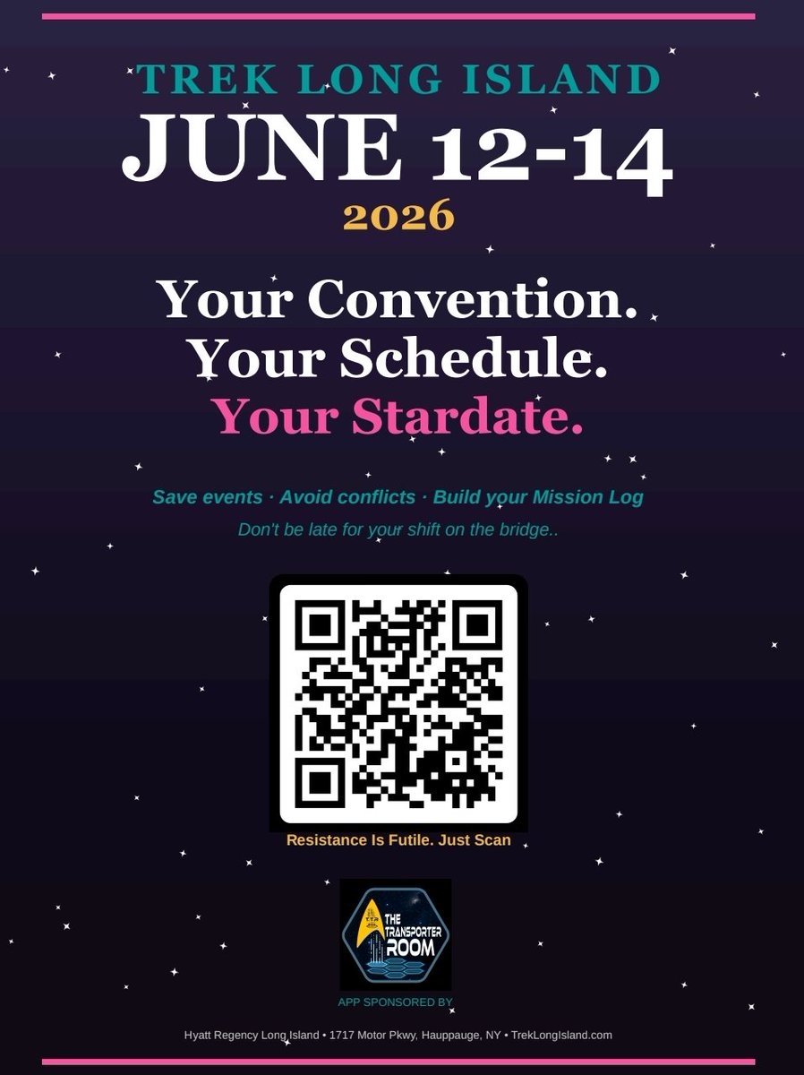 treklongisland's tweet photo. Official Scheduling App for @treklongisland 2026! Don't be fooled by any other replication that might be after your gold pressed latinum!

Rule of acquisition 8
"Small print leads to large risk."
https://t.co/hEkheRmaoH 
#StarTrek #fanconvention #longislandny https://t.co/Nx1RDUKH6m