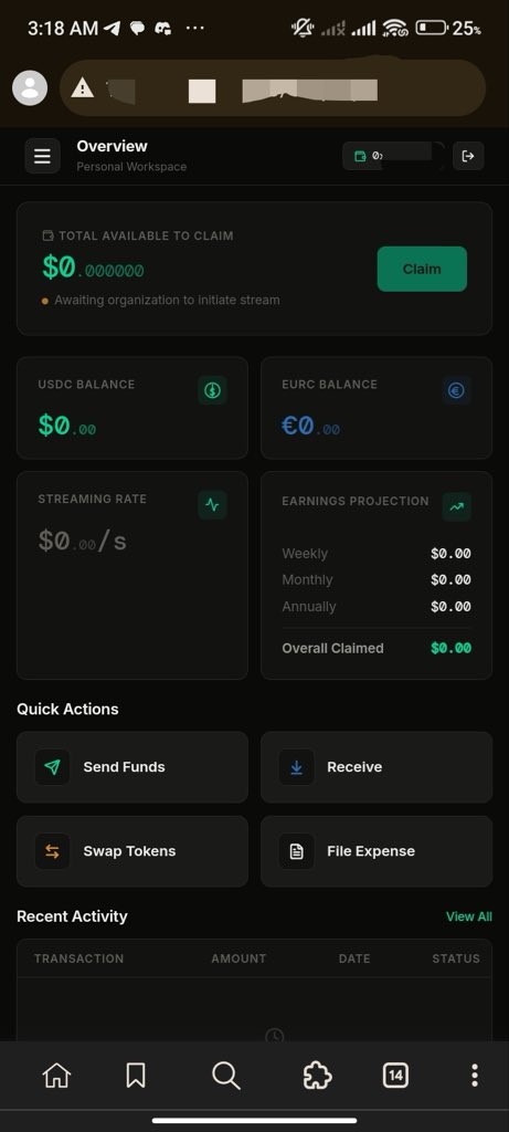 Habuskiid's tweet photo. i spent the last few weeks building @arcdrip_ and the concept is one i genuinely believe in
instead of waiting till end of month to get paid, your salary streams to you per second on-chain. 

powered by @circle’s  USDC and EURC, so you’re getting paid in real dollars and euros, not some random token.  your choice of currency, claim whenever you want
built on Arc L1, so no ETH gas headaches. 

employees get a dashboard where their balance ticks up in real time, file expense claims, swap tokens all in one place. 

and you don’t need to be a crypto person to use it, if you’ve ever used a banking app you’ll figure it out fine
companies get the control side stream management, timelocks, spending caps. the whole thing is non-custodial so nobody’s sitting on your money.

still building, more features coming. if you’re curious, you can follow the progress or join the waitlist early at https://t.co/NlW7PlkCDS