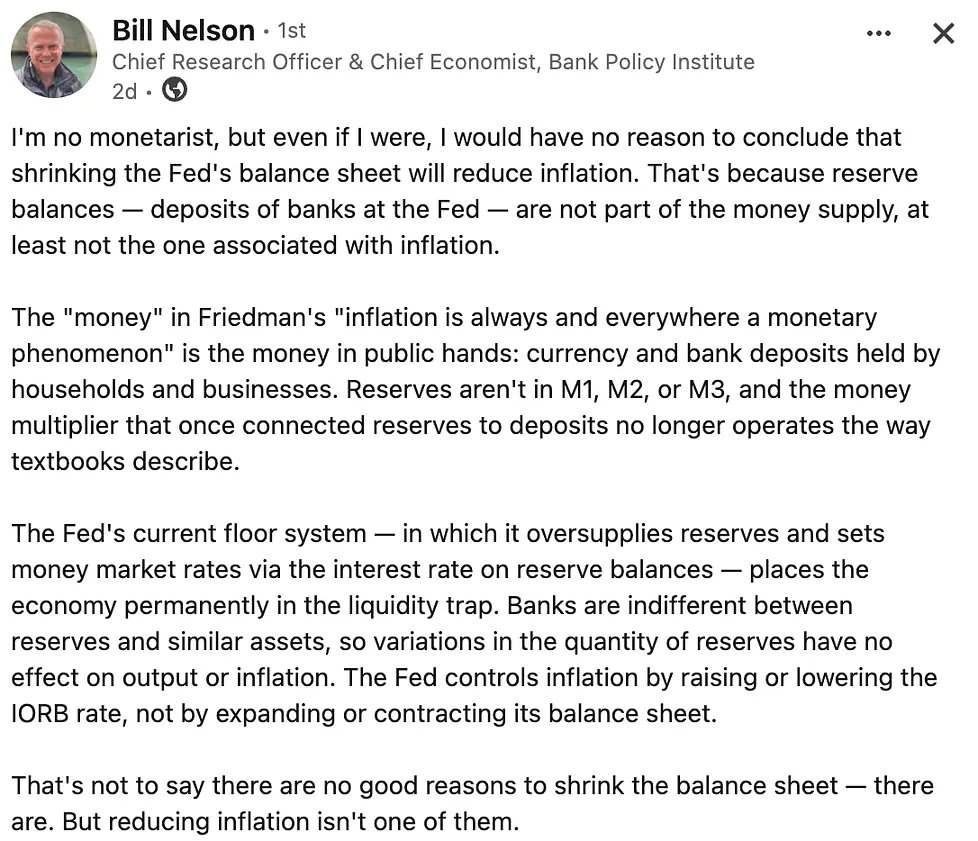 VeriDelisi's tweet photo. People generally confuse lawful money with reserves. Reserves are not money and used for settlement. Good point. I agree.
@Lprochon @StephanieKelton @KeloglanBM https://t.co/WaLu2WRlRE