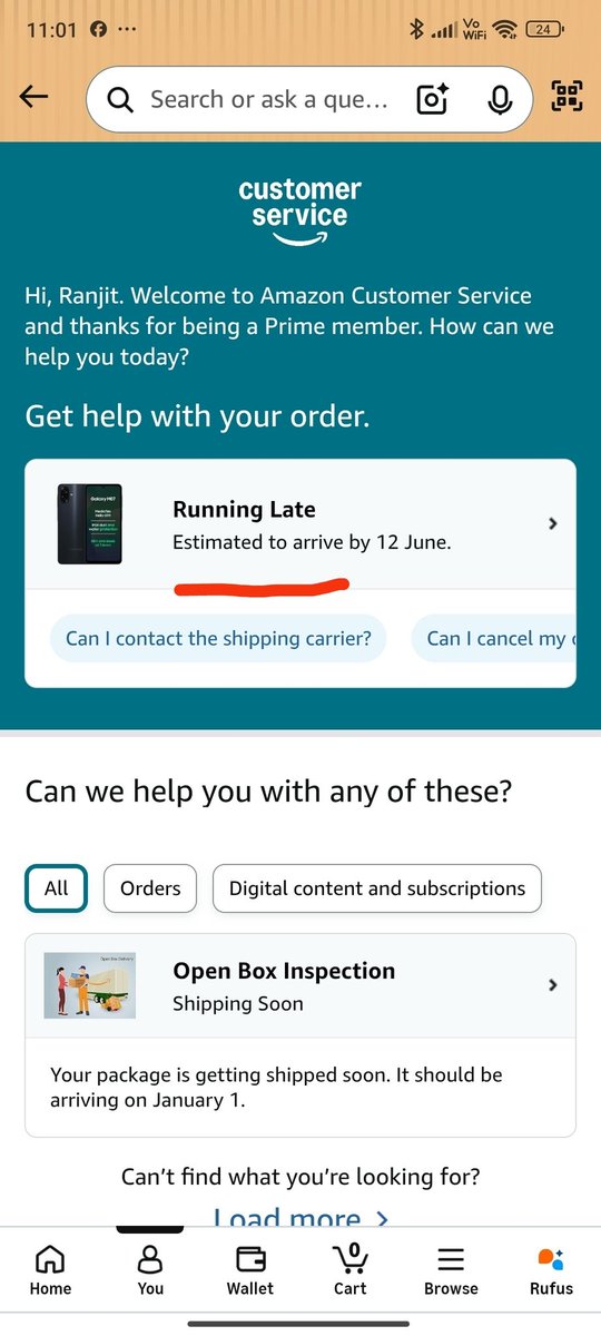 ranjitmaske456's tweet photo. how can customers trust claims of ultra-fast deliveries in minutes?

False delivery promises only
 lead to disappointment and loss of customer trust. #AmazonIndia #CustomerExperience #DelayedDelivery #CustomerServiceFail @JeffBezos https://t.co/XRShCEtDMh
