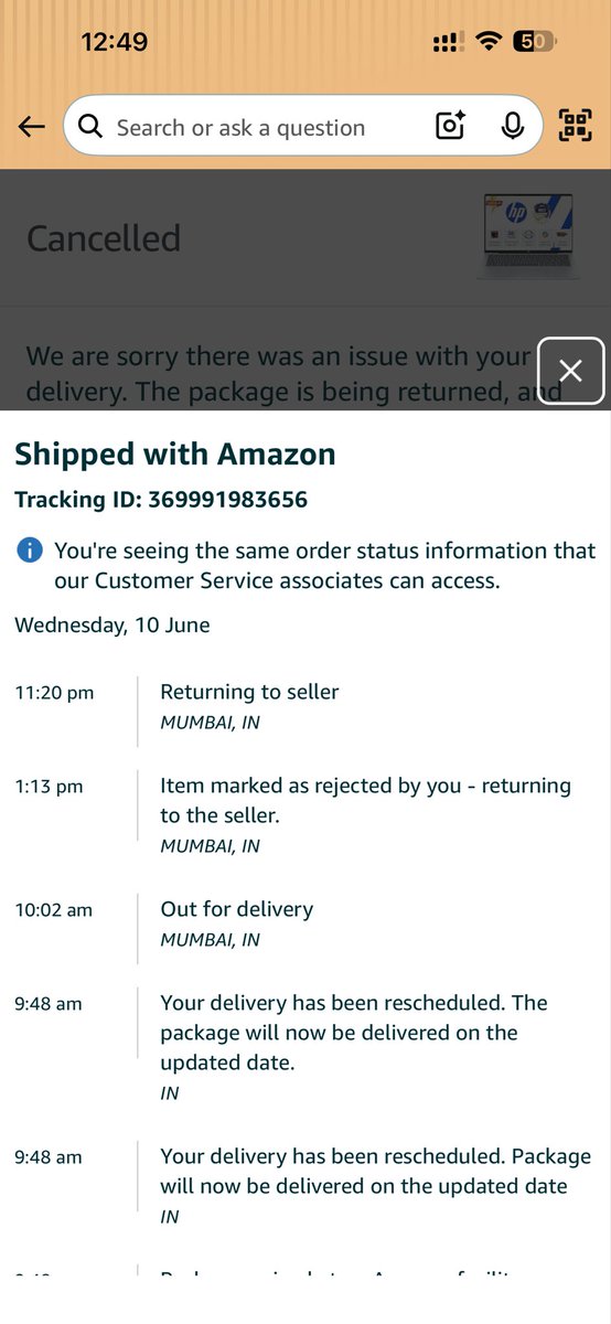 dhee_jadhav's tweet photo. @amazonIN Laptop exchange is completely FRAUD.

The delivery agents just mark the product as undeliverable/denied for delivery and you never receive your order.

Happened twice with me.

Closing my Prime account and never ordering from Amazon again. https://t.co/acySFVecR2