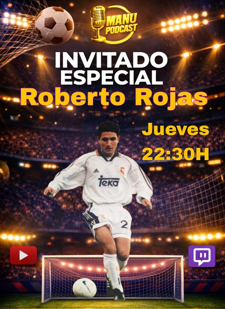 J_M_Mena's tweet photo. 🚨 Directo con Roberto Rojas 

👉🏻 Mañana jueves a las 22:30 recibo en el canal a Roberto Rojas, ex jugador del Real Madrid, Málaga...entre otros clubes del fútbol español. Charlaremos de: Su trayectoria, su etapa en el Real Madrid, cómo era el club por dentro, su carrera en Primera y las historias que nunca se han contado. La actualidad del Madrid y su visión sobre el proyecto del club y muchas cosas más. Os esperamos.

https://t.co/5QFlpeR53K