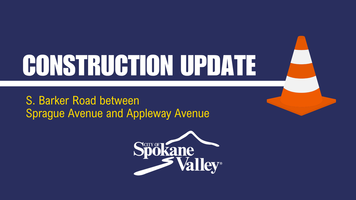 CityofSV's tweet photo. Good news! S. Barker Road between Sprague Ave. and Appleway Ave. will re-open later today, 6/10. https://t.co/B9KEWDSWSA