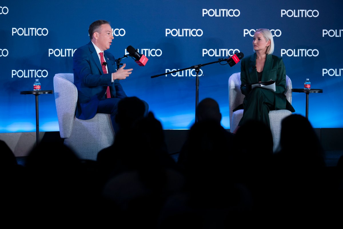 DashaBurns's tweet photo. I sat down with EPA administrator @LeeMZeldin this morning for a wide-ranging conversation about rising energy costs, the EPA's focus on deregulation, and how the agency's mission has expanded under President Trump.

If you missed it, listen to our full interview on #TheConversation this Friday. 

📸: Craig Hudson/POLITICO