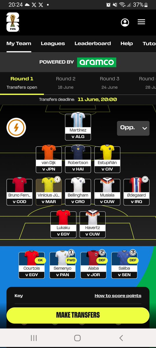 1989Ian's tweet photo. Round 1 ready. Looking forward to the start of the World Cup @FPLtrending https://t.co/FmUltsQZs4