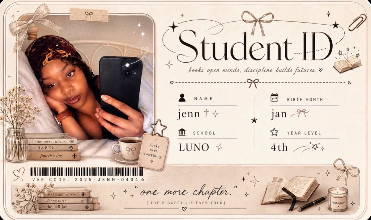 jussttjenniferr's tweet photo. hiii !! i'm jenn †✩ 

⌕ she/her , 26 ⌕ incoming senior  ⌕ business + law + acct

interests: ୨୧ obsession w books irl ୨୧ my doghter halo ૮ᐢﻌᐢა ୨୧ study sessions ୨୧ podcasts &amp; faith

♡ rt to be moots !!
#studytwt #collegetwt #lawtwt #booktwt https://t.co/fSFyh2wrHN