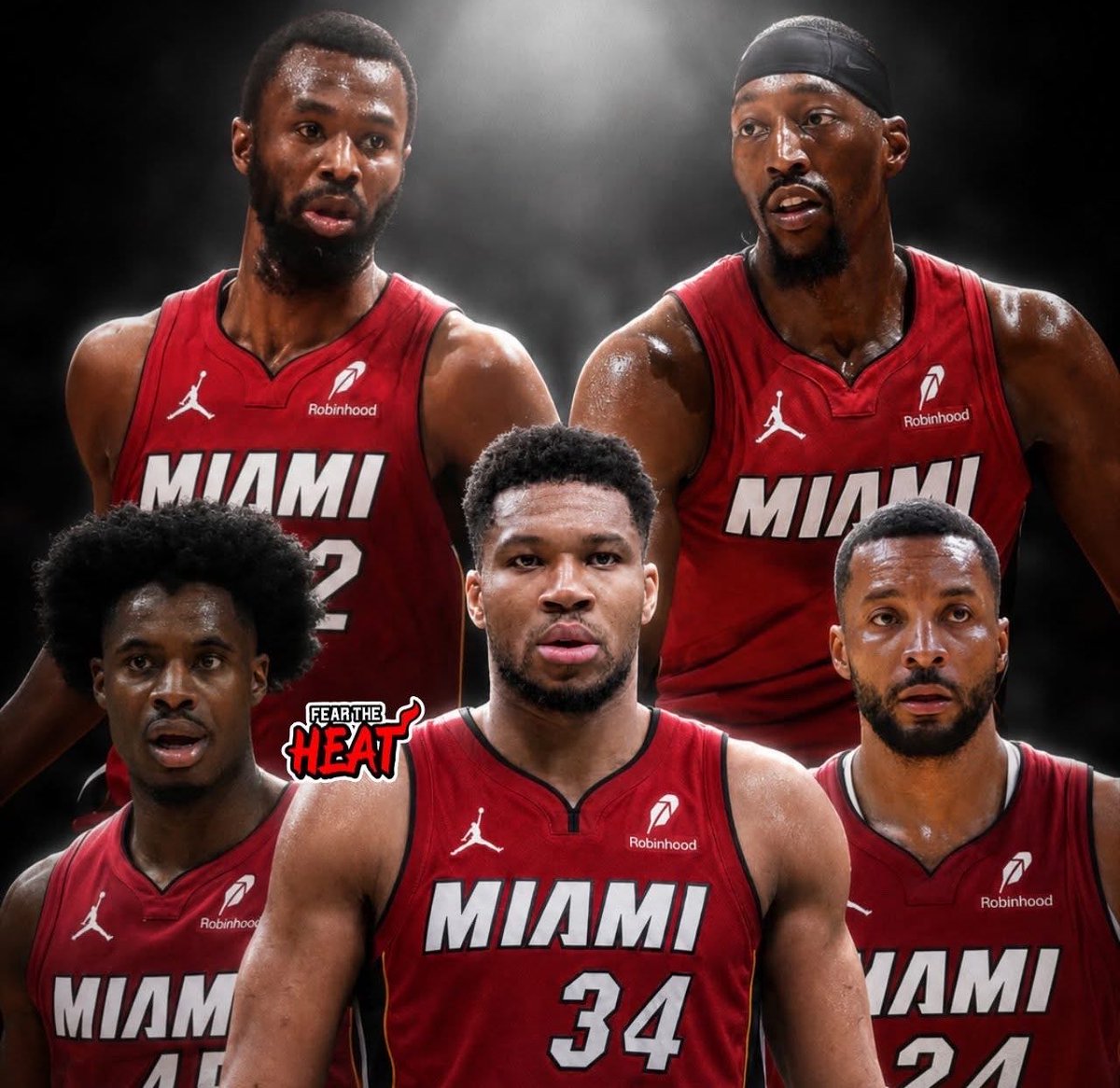 WadexFlash's tweet photo. Miami receives: Giannis Antetokounmpo and Bobby Portis

Milwaukee receives: Tyler Herro, Kel’el Ware, Jaime Jaquez Jr, Nikola Jovic, 2026 first-round pick, 2031 first-round pick, 2033 first-round pick and draft swaps in 2029 and 2032

Miami has a 16.8M TPE and can slot Portis contract into that.