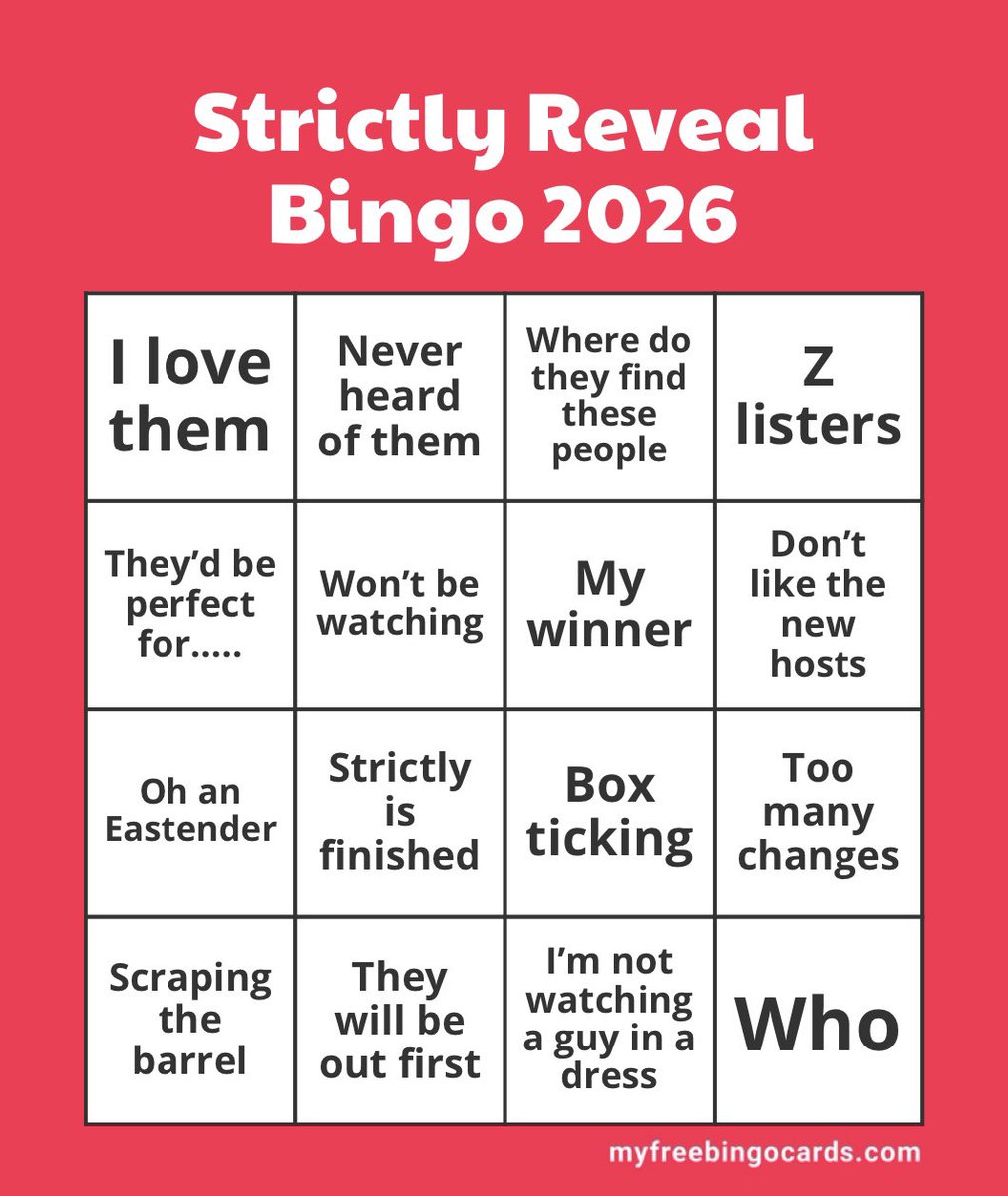davejthorp's tweet photo. Don’t forget you can tick squares off your bingo cards during this year’s reveals

#SCD #Strictly #StrictlyComeDancing #StrictlySpoiler https://t.co/083K1jWxEp