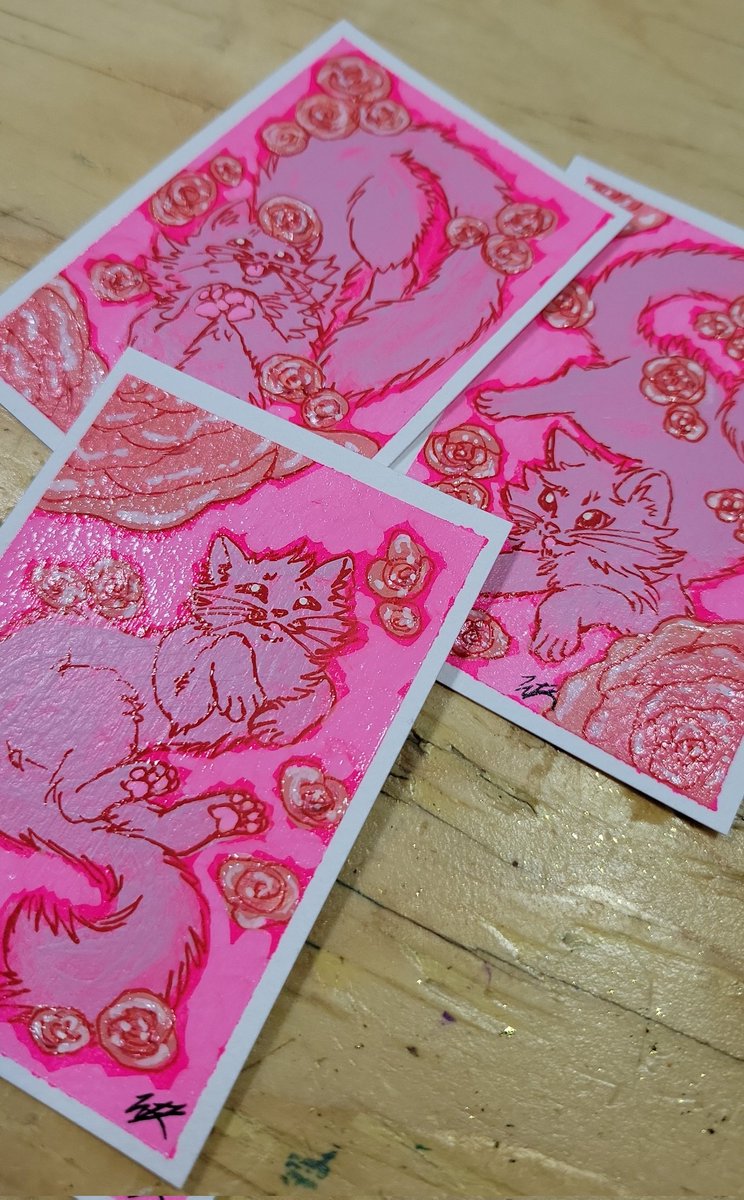 wispkat's tweet photo. final hours to try to take these kitties home to your collection! 😻 find them here: https://t.co/LGfCCK6bZp #aceo #originalart #handmadeart #cats https://t.co/QYaGG0Qe2s