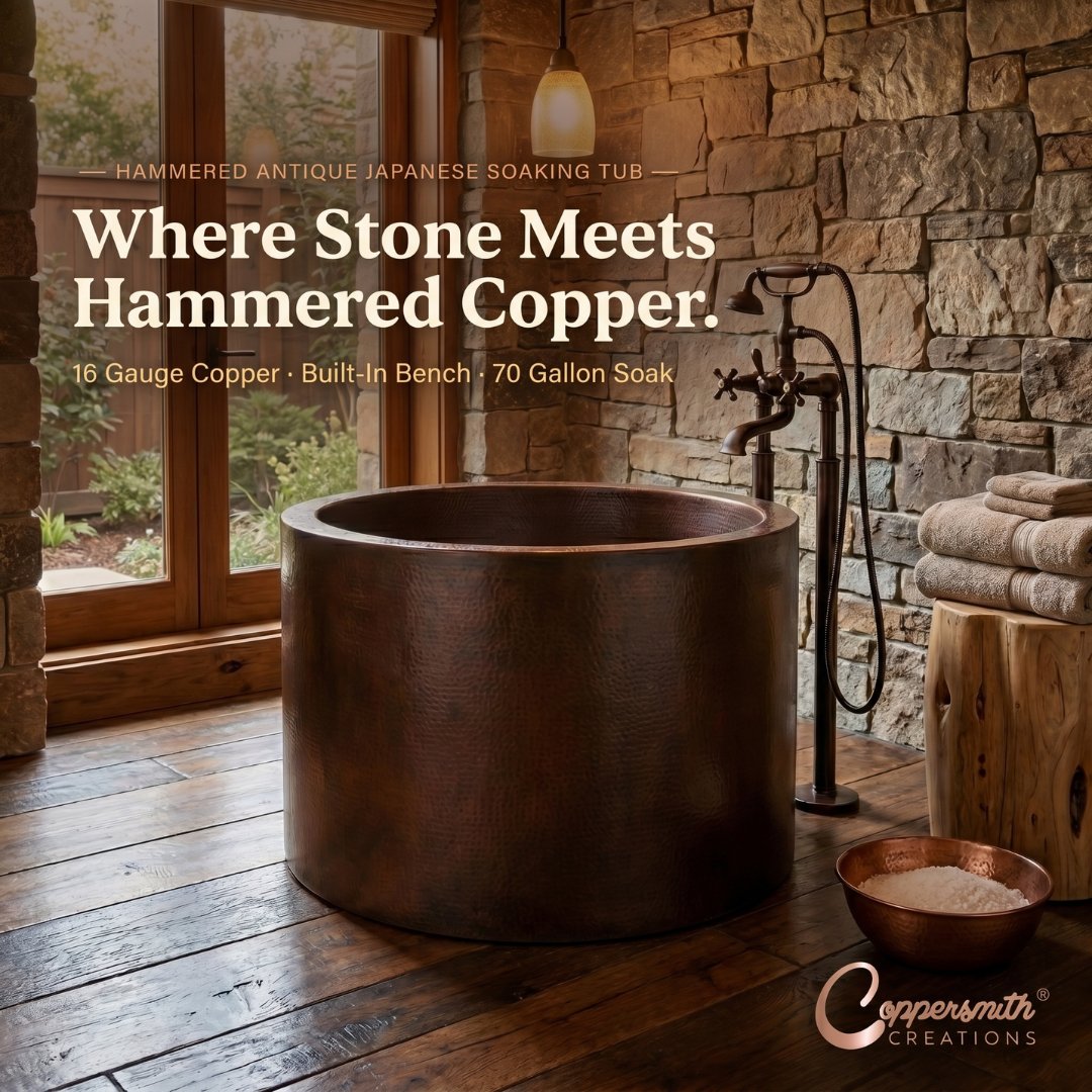 copperbathtubs's tweet photo. Where stone meets hammered copper.🛁
Inspired by Japanese soaking rituals, this handcrafted 16-gauge copper tub features a built-in bench, deep round design, and rich antique finish for a relaxing, immersive soak.✨

https://t.co/894VFQqxYA

📞 +44 7778 032124
#JapaneseSoakingTub https://t.co/fusWVEyxjZ