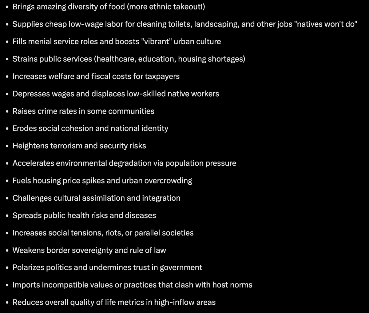 J_PMcNown's tweet photo. Benefits of unrestricted mass immigration. https://t.co/yx2chl3KdJ