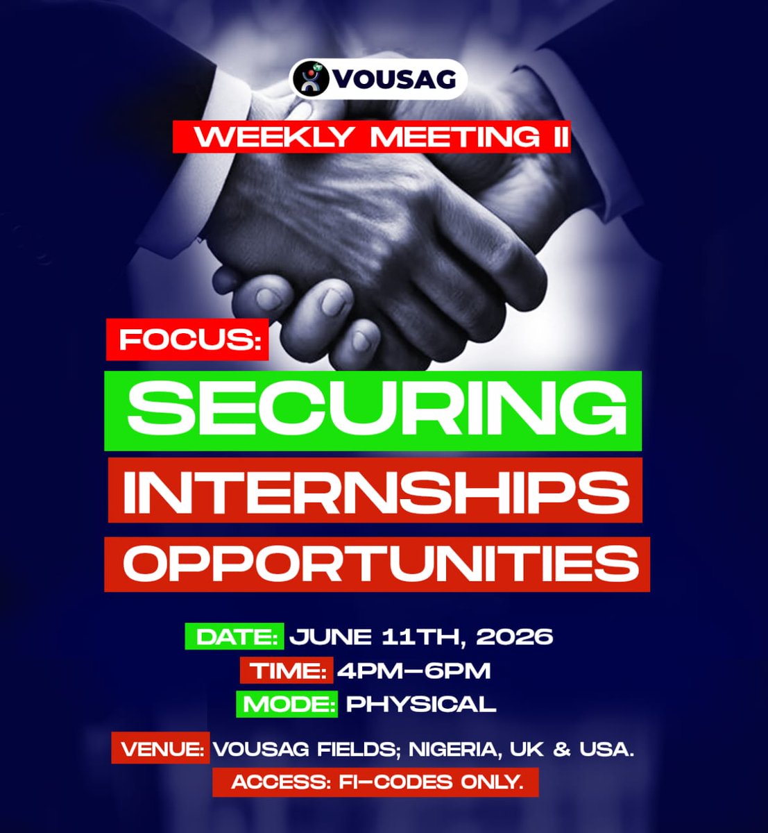 vousag's tweet photo. Success begins with preparation and positioning. 
Join us this week as we explore practical strategies for finding, applying for, and securing valuable internship opportunities that will shape your career journey.

#VOUSAGweeklyMeetingII https://t.co/WhNcwgH66J