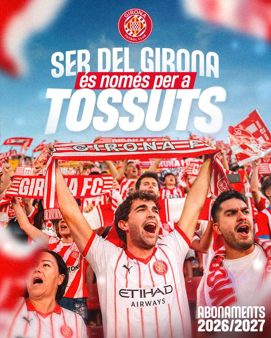 GradaBpro's tweet photo. El @GironaFC presenta su campaña de abonados con penalizaciones y recompensas por asistencia en un Montivili del cual se retirará la grada supletoria de Gol Sur.

❌El Club se reserva el derecho de no renovar a
aquellos abonados que asistan a menos del 25%
de los partidos durante la temporada 26/27

❌El Club se reserva el derecho de liberar
automáticamente el asiento de un abonado en
caso de que no asista ni ceda su carnet durante 4
partidos consecutivos.

✅Todos aquellos abonados que asistan a un mínimo del 70% de los partidos incluidos en el abono en Montilivi disfrutarán del precio de renovación, con descuento respecto a la cuota de las nuevas altas, para la temporada 27/28.

✅Los abonados que asistan a Montilivi en los primeros 16 partidos de la temporada 26/27 participarán en el sorteo de 5 plazas dobles para ver un partido con Experiencia Total VIP (acceso al Espacio 1930, ver la llegada de los jugadores locales y visitantes, presenciar el calentamiento a pie de campo, etc.).

✅Los abonados que asistan a Montilivi en los primeros 18 partidos de liga de la temporada 26/27 participarán en el sorteo de 40 plazas para jugar un partido en el estadio en formato triangular junto a otros abonados. Cada participante recibirá una equipación oficial del Girona FC.

✅Los abonados que hayan asistido a todos los partidos y que todavía no tengan una placa personalizada en su asiento la recibirán para la temporada 27/28.