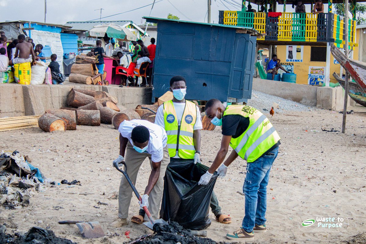 cleanoceangh's tweet photo. Community Cleanup Activity Help at Winneba Coastal area by CLEAN OCEAN PROJECT GHANA, UEW CHAPTER.

The Waste‑to‑Purpose initiative organized a vibrant community cleanup exercise along the coastal area of Winneba. This activity brought together volunteers, students, and local residents, all united by a shared commitment to environmental conservation and sustainable waste management.  

Participants, equipped with safety vests, gloves, and face masks, worked diligently to collect debris from sandy beaches, fishing sites, and community spaces. Using shovels, wheelbarrows, and large trash bags, they removed waste materials that otherwise threatened marine ecosystems and public health.  
Beyond the physical cleanup, the event fostered teamwork, awareness, and community engagement. Local organizations such as Clean Ocean Project Ghana, Plastigem, and Kofi’s Consult collaborated to emphasize the importance of recycling, responsible waste disposal, and protecting coastal livelihoods.  
The activity also highlighted the social dimension of environmental work. Children, families, and fishermen joined in, reinforcing the idea that sustainability is a collective responsibility. The slogan “Leave nothing but footprints” captured the essence of the day encouraging participants to enjoy natural spaces while preserving them for future generations.  

This cleanup was not just about removing waste; it was about transforming purpose into action, strengthening community bonds, and inspiring long‑term stewardship of the environment.