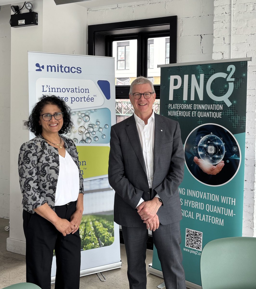 MitacsCanada's tweet photo. Mitacs et PINQ² font équipe pour stimuler l’écosystème d’innovation quantique du Canada grâce aux collaborations de recherche, au perfectionnement des talents et à la commercialisation.

En savoir plus : https://t.co/RUbfPE8VbH https://t.co/TwoSpU9FGe